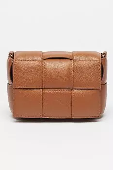 Кожаная сумка через плечо со съемным ремнем Chiara Canotti, коричневый