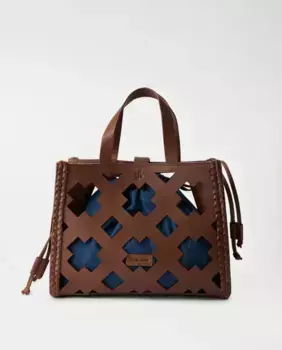 Кожаная сумка через плечо со съемным внутренним отделением Salsa Jeans, коричневый