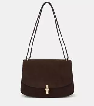 Кожаная сумка через плечо sofia 10 The Row, коричневый