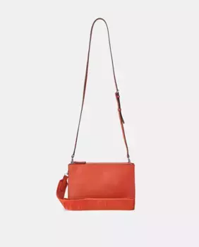 Кожаная сумка через плечо среднего размера на молнии Lauren Ralph Lauren, оранжевый