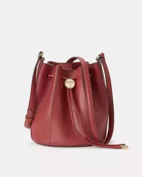 Кожаная сумка через плечо среднего размера с перфорированными деталями Latouche, красный