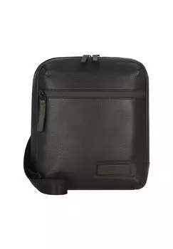 Кожаная сумка через плечо Stockholm 22 см с отделением для ноутбука JOST, черный