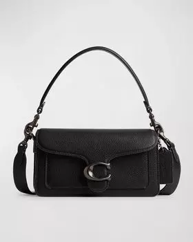 Кожаная сумка через плечо Tabby 20 Pebble Coach, цвет V5Black