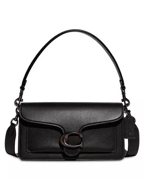 Кожаная сумка через плечо Tabby 26 COACH, цвет Black