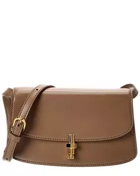 Кожаная сумка через плечо The Row East/West, коричневый