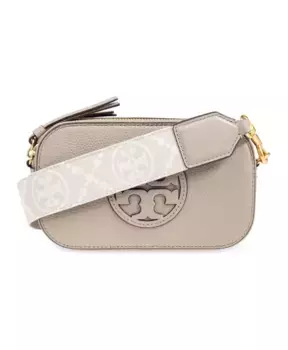 Кожаная сумка через плечо Tory Burch, серый