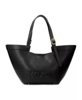 Кожаная сумка через плечо трапеции Kazar, черный