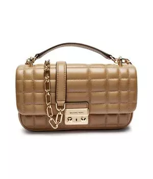 Кожаная сумка через плечо Tribeca Michael Kors, бежевый