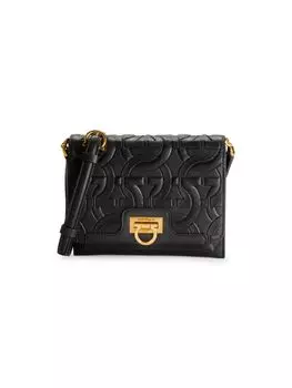 Кожаная сумка через плечо Trifolio Ferragamo, черный