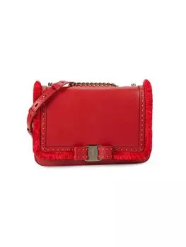 Кожаная сумка через плечо Vara с заклепками Ferragamo, красный