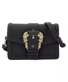 Кожаная сумка через плечо Versace, черный