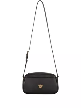 Кожаная сумка через плечо Versace, черный
