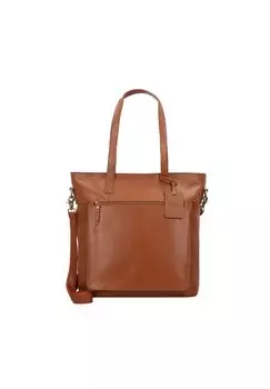 Кожаная сумка через плечо Vintage Jade 36 см с отделением для ноутбука BURKELY, цвет Cognac