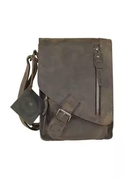 Кожаная сумка через плечо Vintage Revival 25 см Green Burry, цвет Charcoal