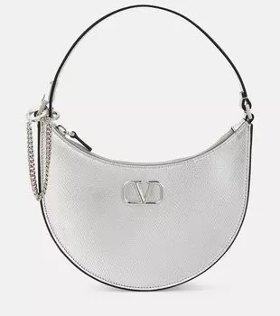 Кожаная сумка через плечо vlogo signature mini Valentino Garavani, серебряный