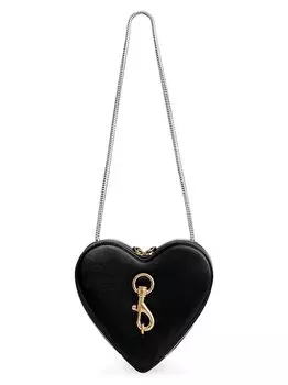 Кожаная сумка через плечо в форме сердца Rebecca Minkoff, черный