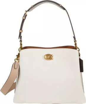 Кожаная сумка через плечо Willow в стиле колор-блок COACH, цвет B4/Chalk Multi
