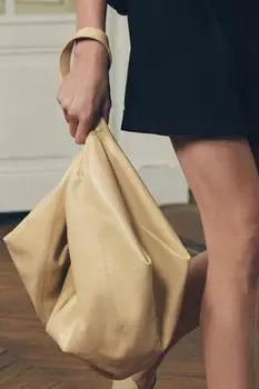 Кожаная сумка через плечо ZARA, желтый