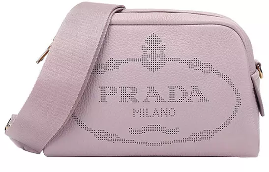 Кожаная сумка через плечо женская, цвет водяной лилии PRADA
