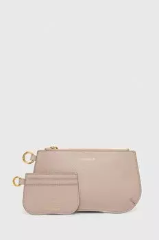 Кожаная сумка Coccinelle, бежевый