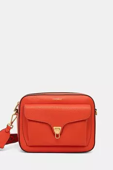 Кожаная сумка Coccinelle, оранжевый