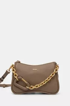 Кожаная сумка Dkny, бежевый