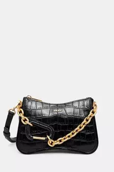 Кожаная сумка Dkny, черный