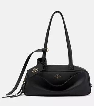Кожаная сумка для боулинга Carrie Small Balenciaga, черный
