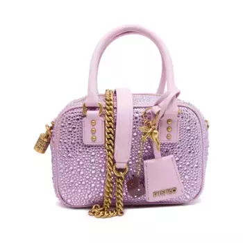 Кожаная сумка для боулинга, мини-сумка-тоут Pinko, лавандовый