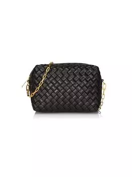 Кожаная сумка для фотокамеры Intrecciato с цепочкой Bottega Veneta, черный