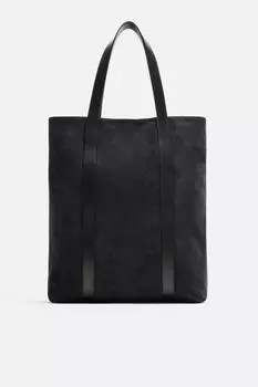 Кожаная сумка для покупок ZARA, синий