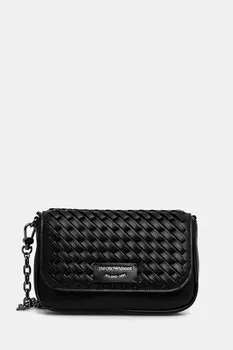 Кожаная сумка Emporio Armani, черный