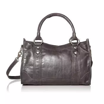 Кожаная сумка Frye Melissa Zip Satchel, серый