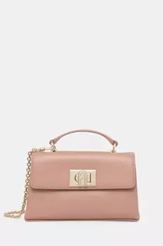 Кожаная сумка Furla, розовый
