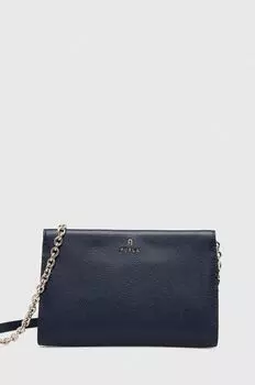 Кожаная сумка Furla, темно-синий