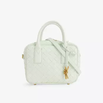 Кожаная сумка getaway с верхней ручкой Bottega Veneta, цвет glacier-muse brass