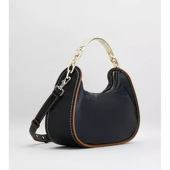 Кожаная сумка-хобо, черный