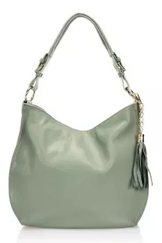 Кожаная сумка-хобо Massimo Castelli, зеленый