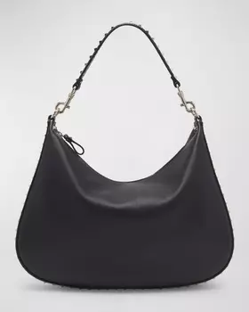 Кожаная сумка-хобо на молнии Rockstuds Valentino Garavani