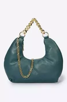 Кожаная сумка-хобо с ремешком-цепочкой Massimo Castelli, синий