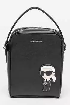 Кожаная сумка Ikonik с логотипом Karl Lagerfeld, черный