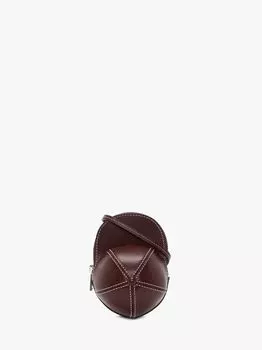 Кожаная сумка JW Anderson через плечо, бургундия
