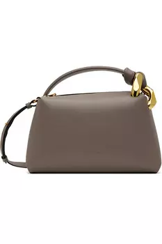 Кожаная сумка Jwa corner с верхней ручкой Jw Anderson, цвет taupe