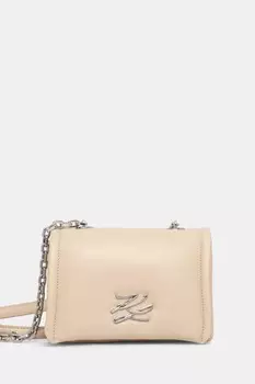 Кожаная сумка Karl Lagerfeld, бежевый