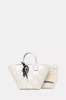 Кожаная сумка Karl Lagerfeld, бежевый