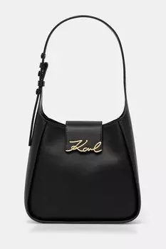 Кожаная сумка Karl Lagerfeld, черный