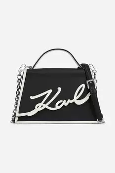 Кожаная сумка Karl Lagerfeld, черный