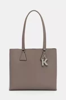 Кожаная сумка Karl Lagerfeld, серый