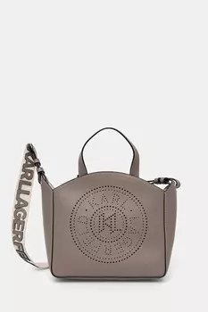 Кожаная сумка Karl Lagerfeld, серый
