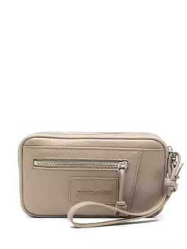 Кожаная сумка-клатч Emporio Armani, нейтральный